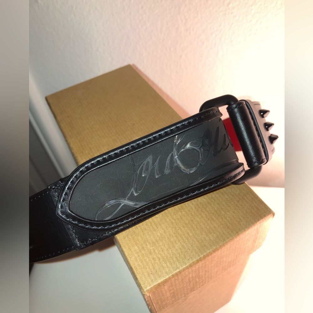 Christian Louboutin LOUBI Black Studded Belt. Size 34in NEVER WORN